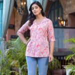 Pink Foil Printed Rayon Top