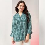 Morpich Printed Chanderi Silk Straight Top