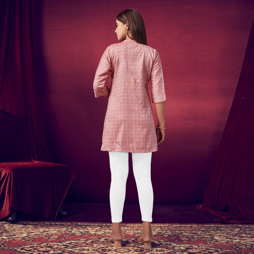 Rust Printed Rayon High-Low Top - Image 6