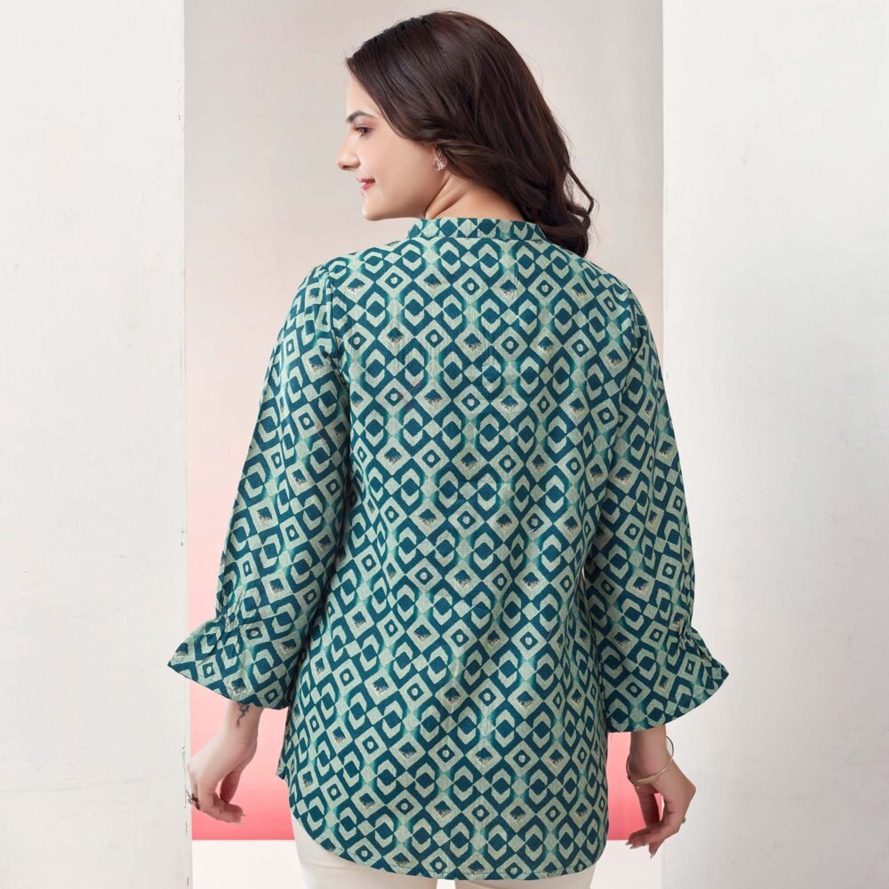 Morpich Printed Chanderi Silk Straight Top - Image 6