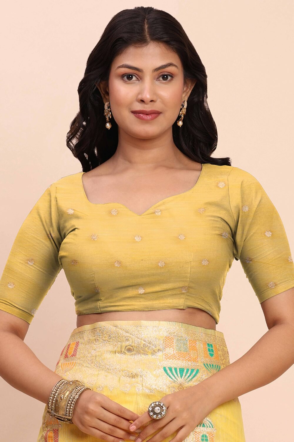 Yellow Bloom Zari Woven Linen Cotton Saree Adorned With Floral Motifs & A Tassel Finish - Image 7