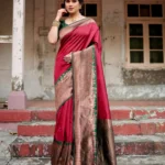 Pure Banarasi Silk Saree Weaved With Zari Comes With Heavy Banarasi Brocade Blouse